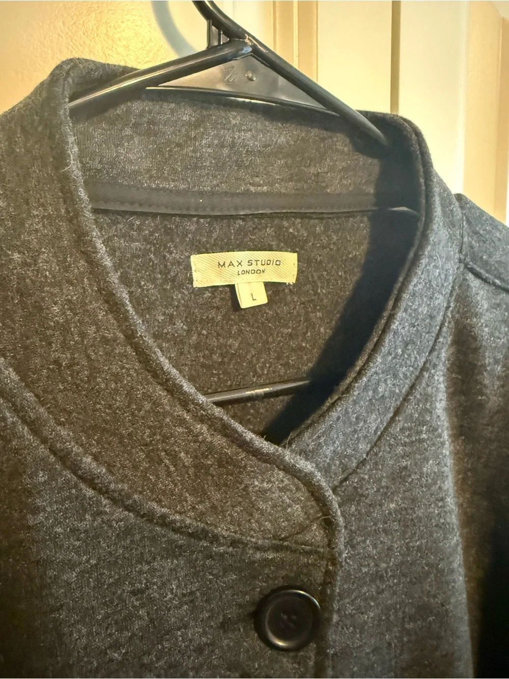 Max Studio Dark Gray Button-Front Bomber Jacket - Picture 2 of 3